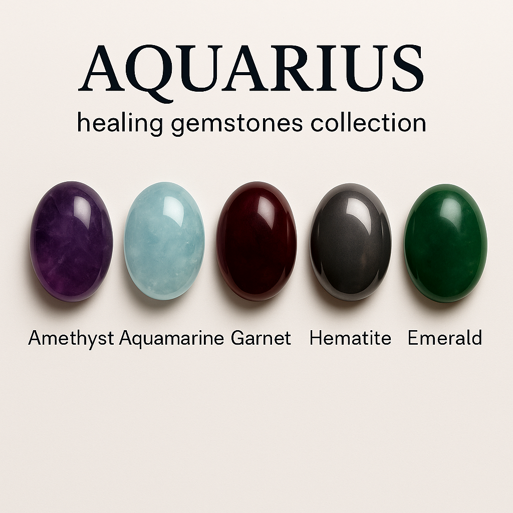 "Aquarius" Zodiac Sign Gemstone Collection Bag