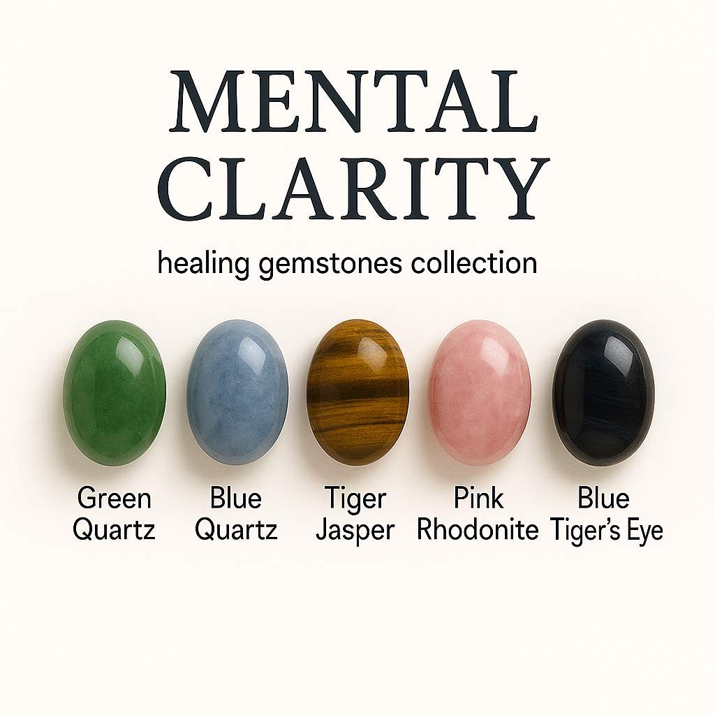 "Mental Clarity / Purity / Discipline" Healing Gemstone Collection Bag