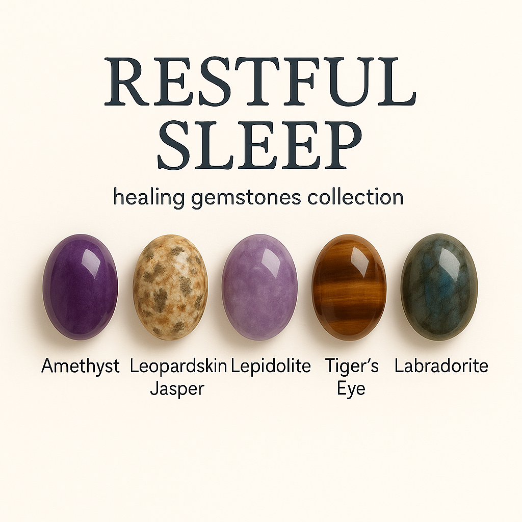 "Restful Sleep" Healing Gemstone Collection Bag