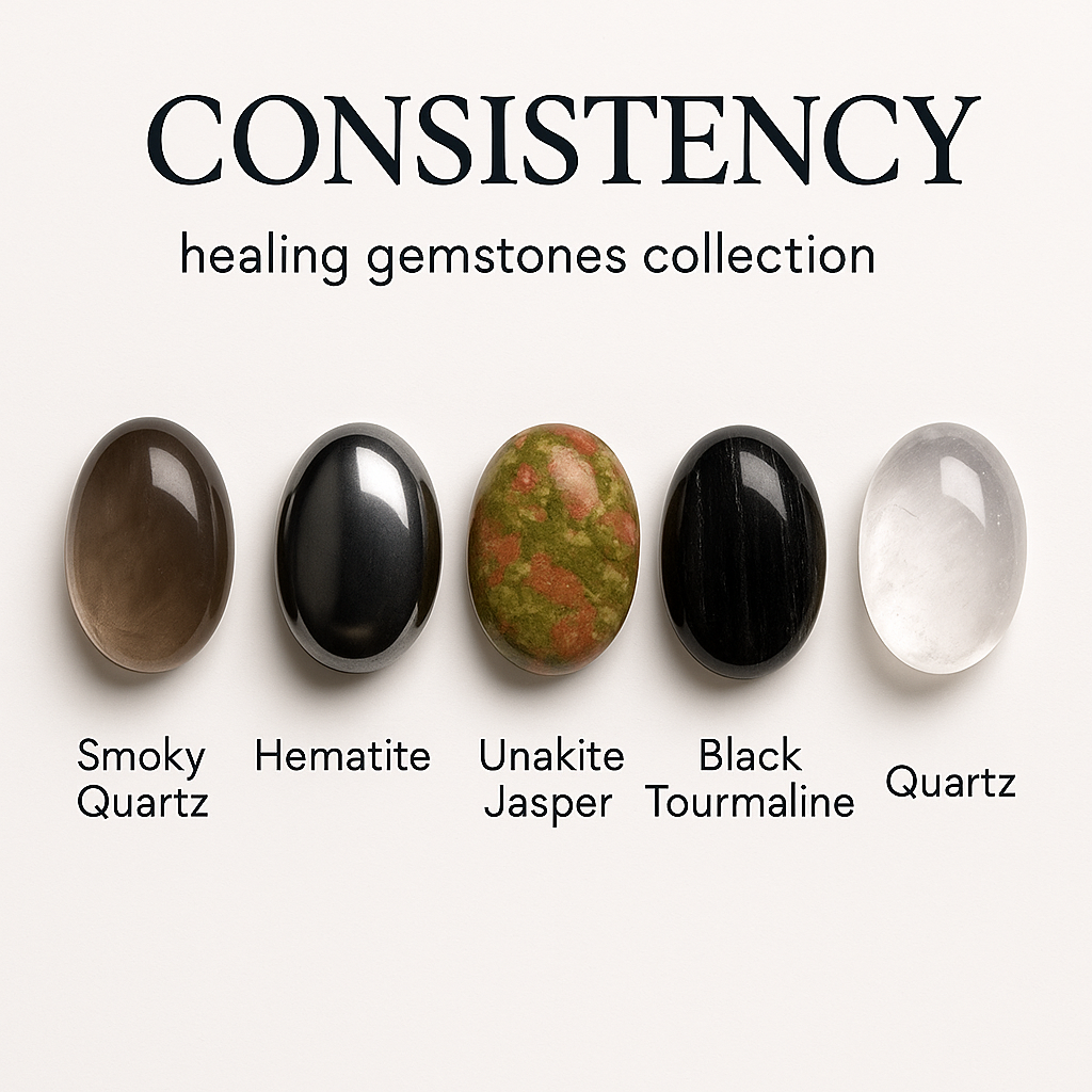 "Consistency / Balance / Grounding" Healing Gemstone Collection Bag