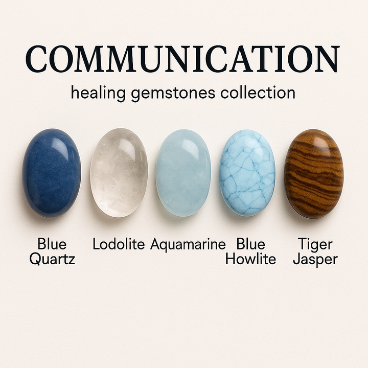 "Communication / Throat Chakra" Healing Gemstone Collection Bag