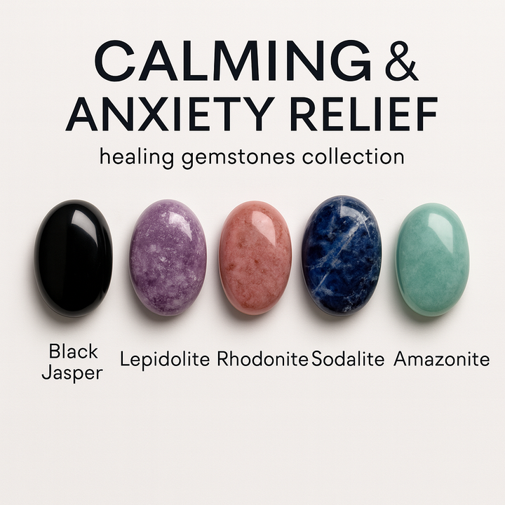 "Calming / Stress & Anxiety" Healing Gemstone Collection Bag