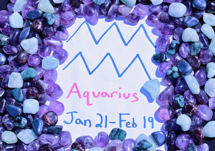 "Aquarius" Zodiac Sign Gemstone Collection Bag