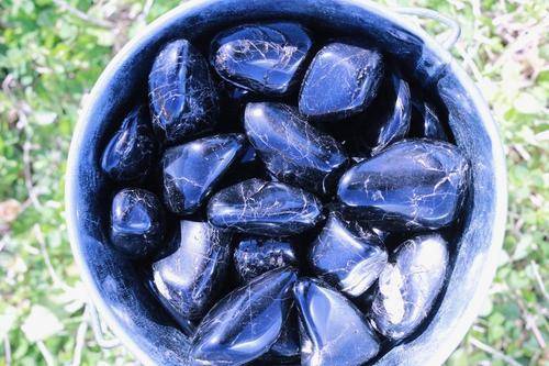 Black Tourmaline Tumbled Stone-Cosmic Cuts