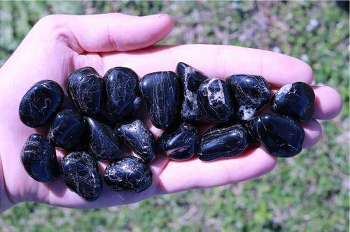 Black Tourmaline Tumbled Stone-Cosmic Cuts
