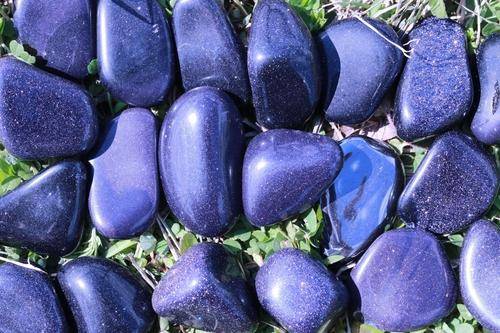Blue Goldstone Tumbled Stone-Cosmic Cuts