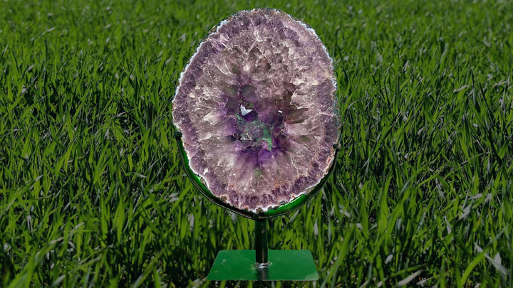 "CROWN CHAKRA PORTAL" Amethyst Geode Slice VERY High Quality
