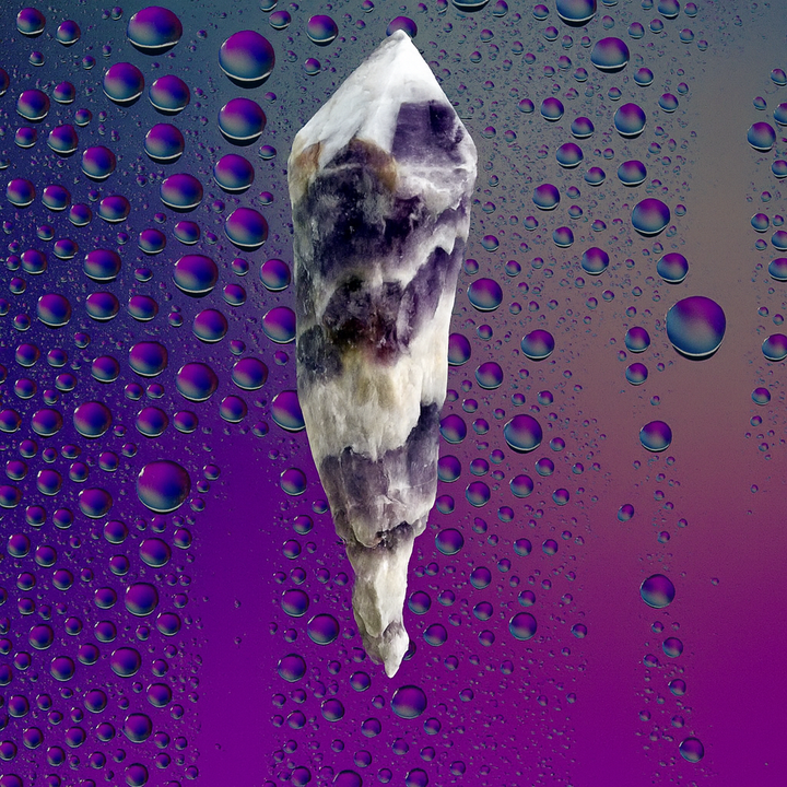"UNICORN HORN" High Quality Chevron Amethyst Crystal Point