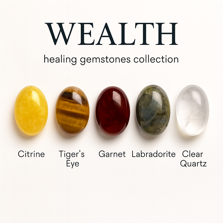 "Wealth" Healing Gemstone Collection Bag