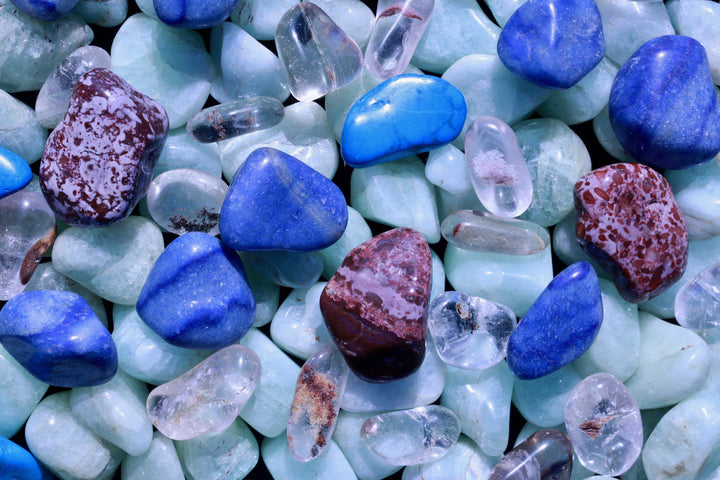 "Communication / Throat Chakra" Healing Gemstone Collection Bag