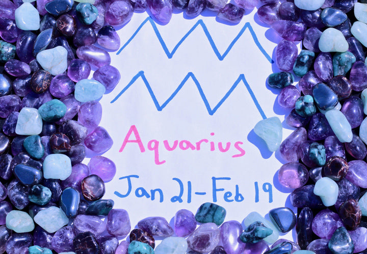 "Aquarius" Zodiac Sign Gemstone Collection Bag