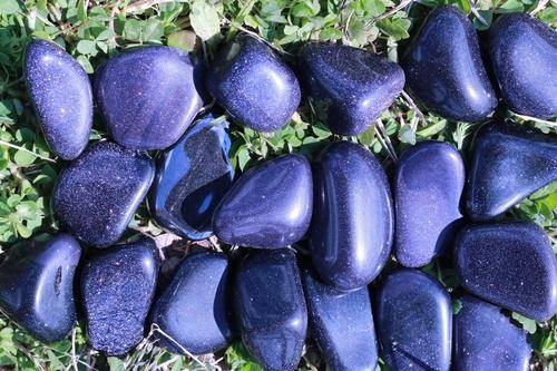 Blue Goldstone Tumbled Stone-Cosmic Cuts